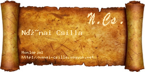 Nánai Csilla névjegykártya
